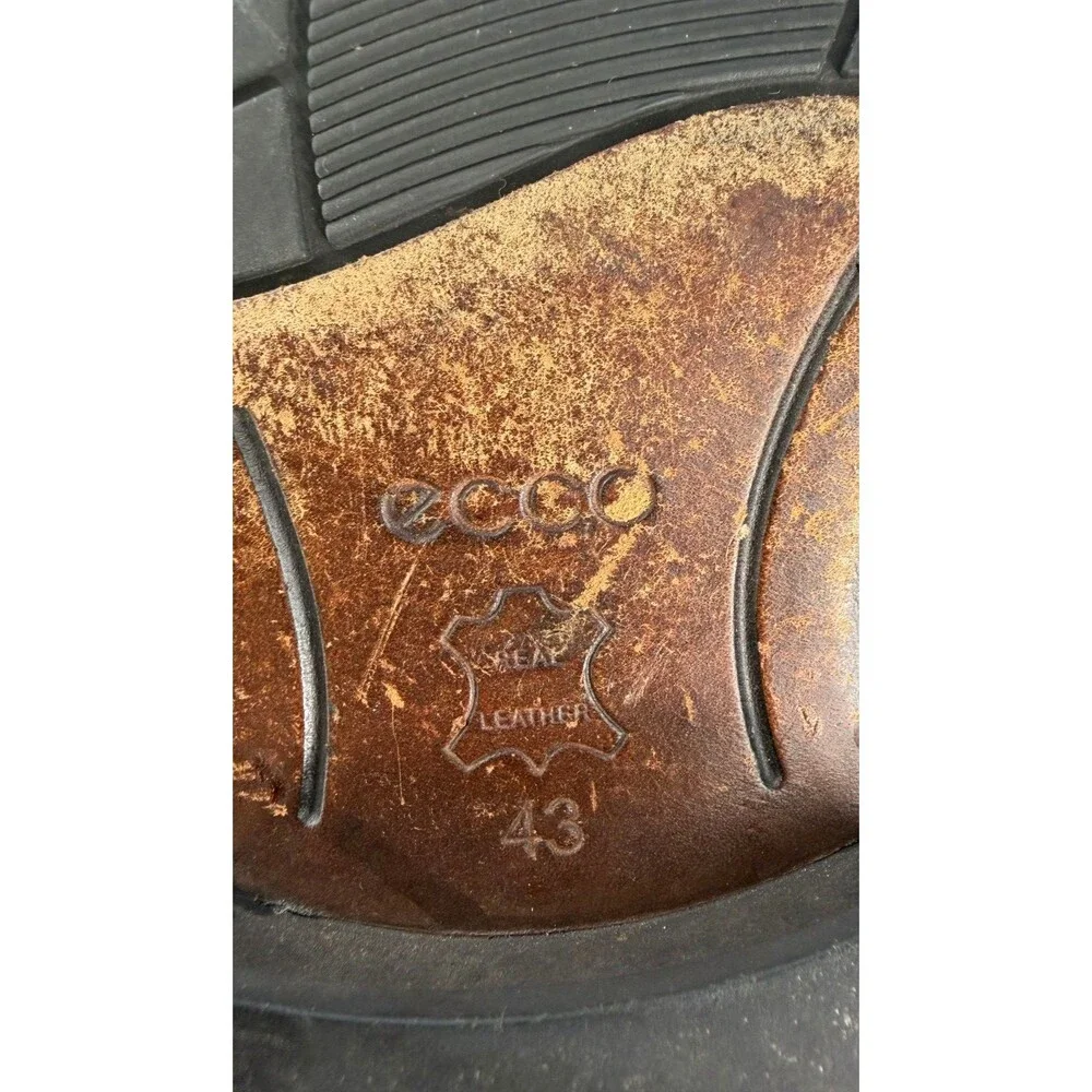 ECCO Men's Wingtip Comfort Dress Shoes Size EU 43 US 9-9.5 Leather Black